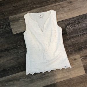Vineyard Vines White Eyelet Tank